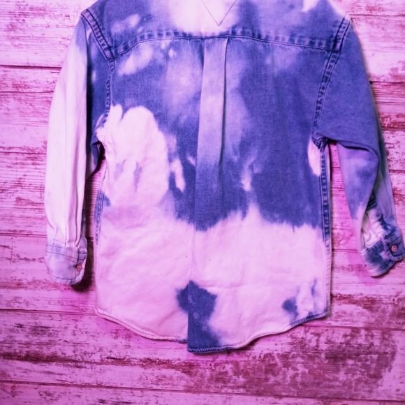 Tommy Hilfiger custom bleach dipped Jean button up little boy 5T - Picture 3 of 5